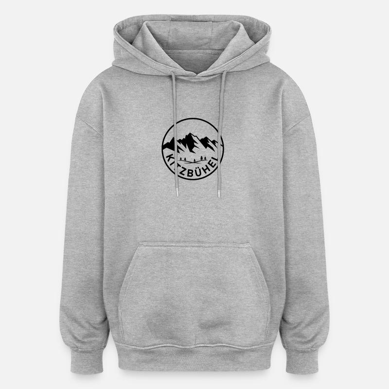 Kitzbühel - Création de souvenirs - Sweat à capuche oversize unisexe - gris chiné