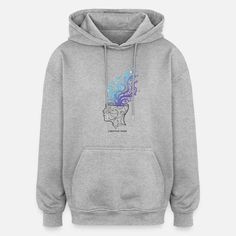 Creative Mind – Abstract Brain Illustration - Oversized Unisex Hoodie - heather grey