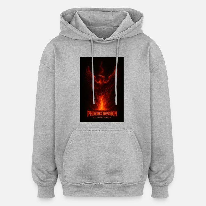 Phoenix Division - Fire Rise - Sweat à capuche oversize unisexe - gris chiné