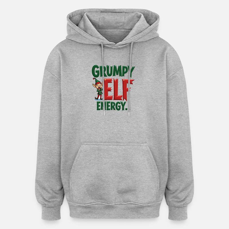 Grumpy Elf Energy Grumpy Imp - Oversized Unisex Hoodie - heather grey