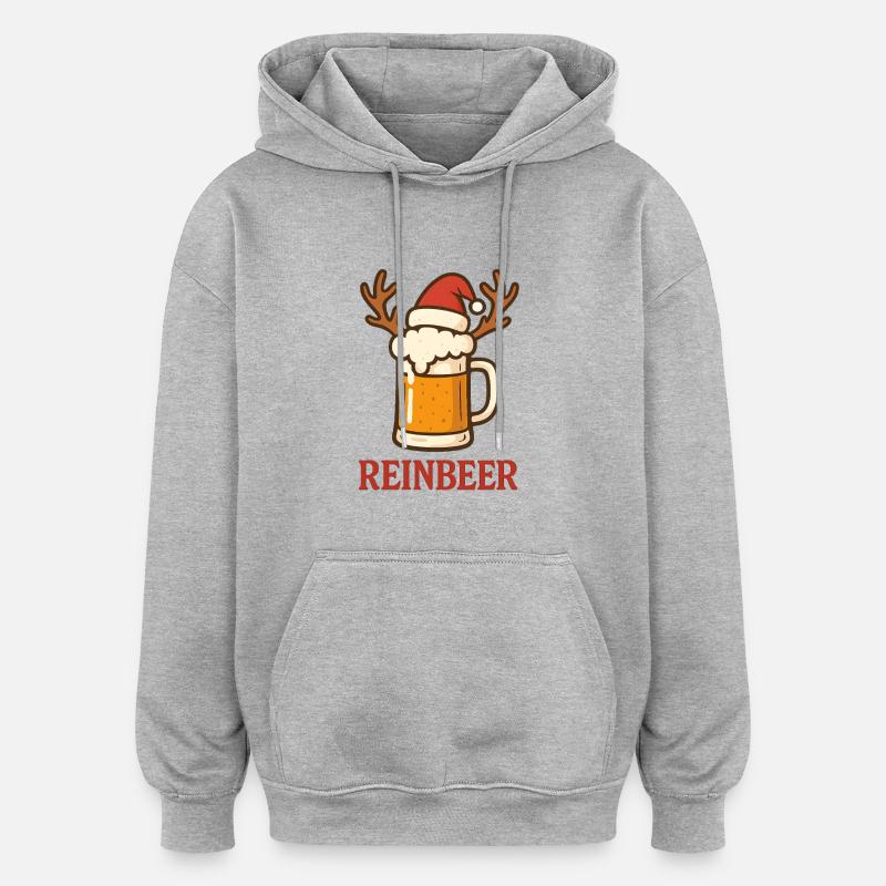 Bière de Noël - Sweat à capuche oversize unisexe - gris chiné