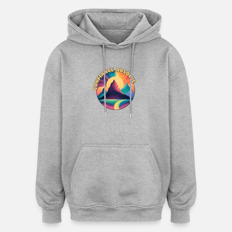 Absolute Trust Regenbogenberge - Oversized Unisex Hoodie - Grau meliert