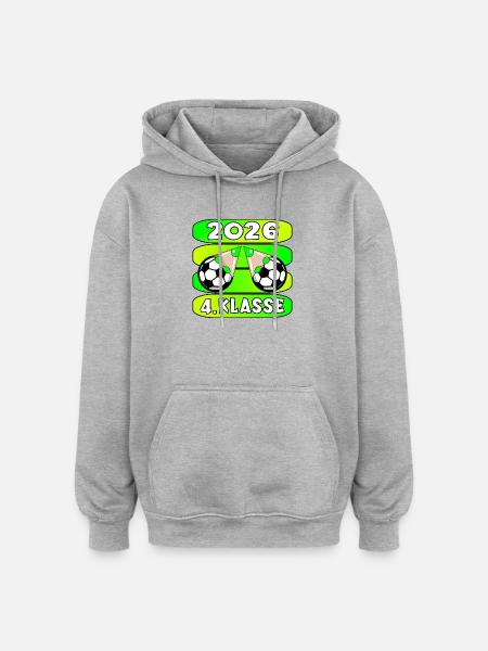 Fußball Grundschule Vierte Klasse 2026 - Oversized Unisex Hoodie - Grau meliert