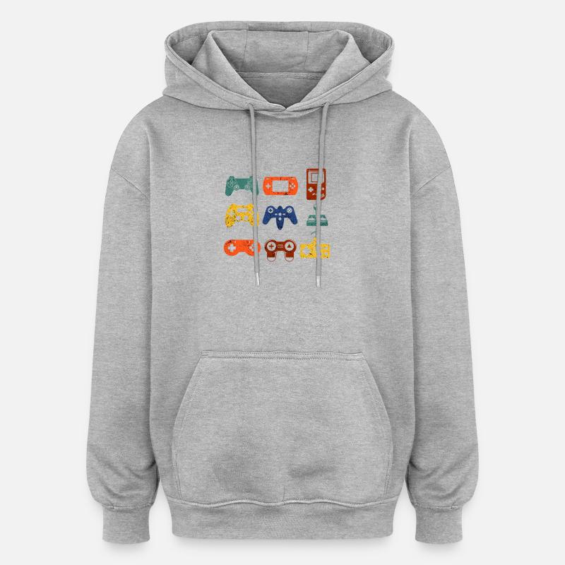 Console de jeux rétro  - Sweat à capuche oversize unisexe - gris chiné