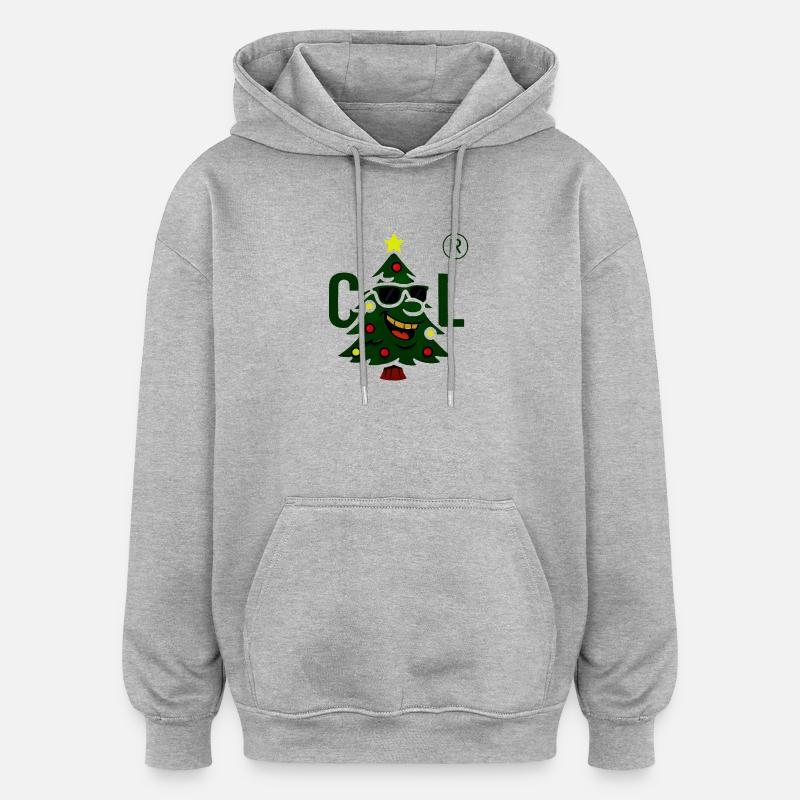 Weihnachtsbaum mit cooler Sonnenbrille - Oversized Unisex Hoodie - Grau meliert