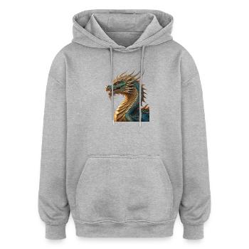The Dragon - Oversized Unisex Hoodie - heather grey - Front - Noah (186cm)