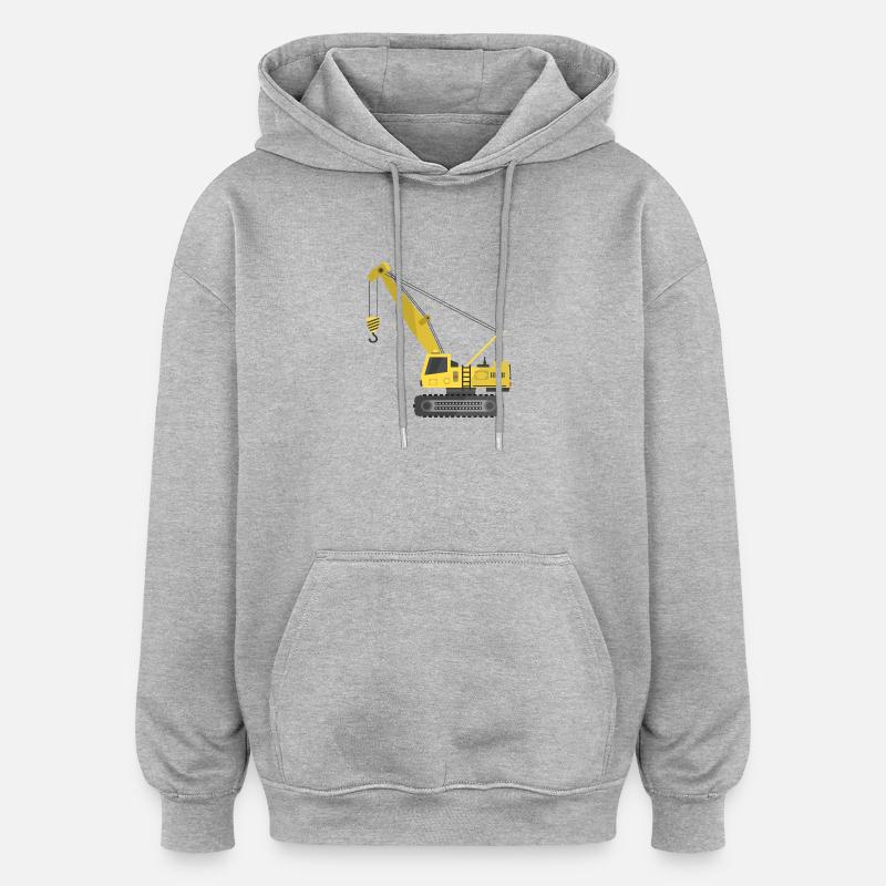 Grue chenillante - Sweat à capuche oversize unisexe - gris chiné