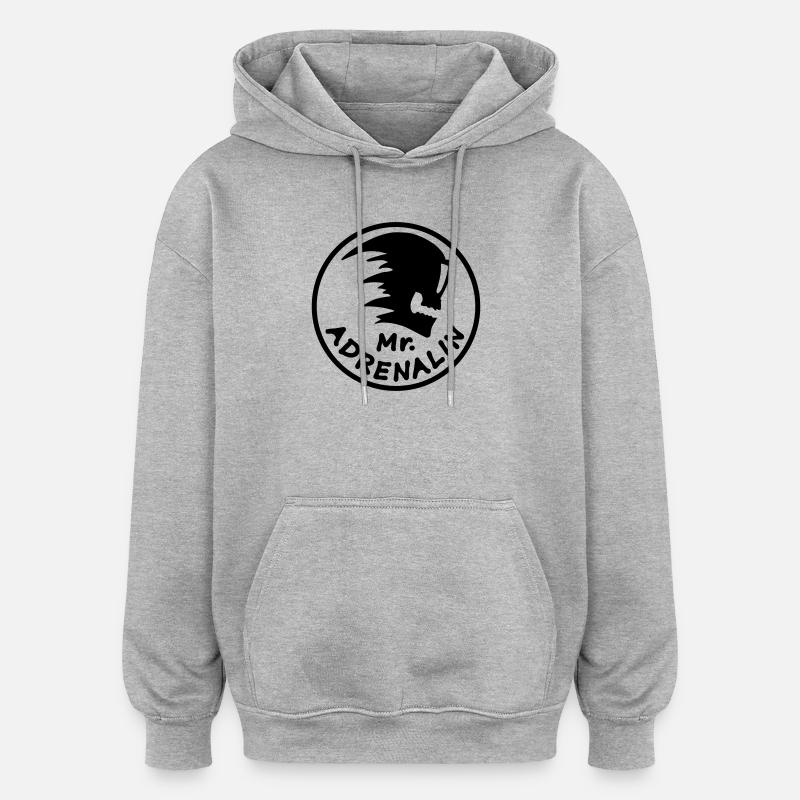 Mr. Adrenalin - Oversized Unisex Hoodie - Grau meliert