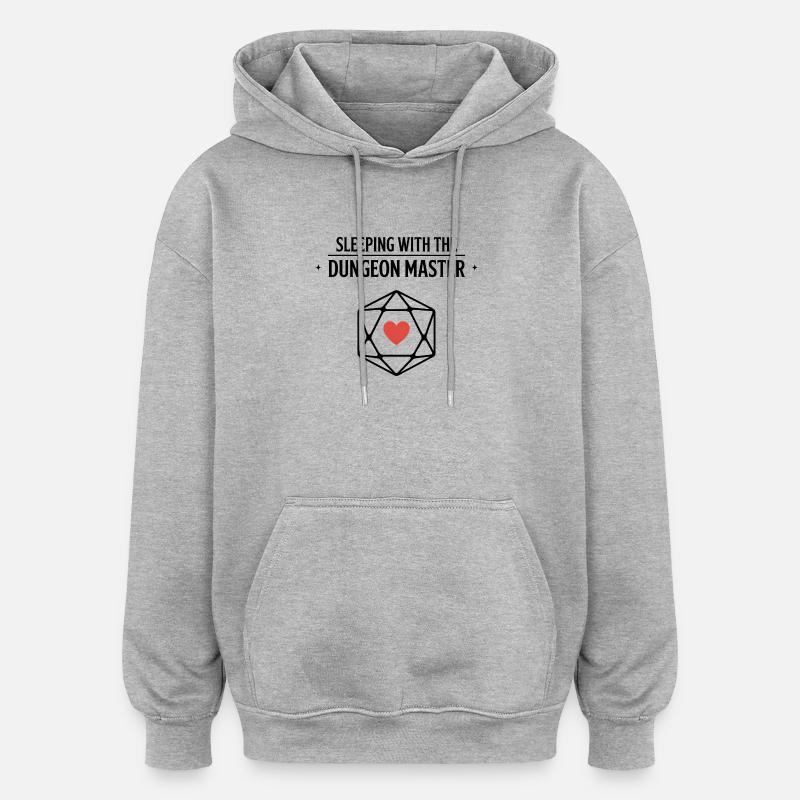 Sleeping with the DM - Funny D'n'D - Sweat à capuche oversize unisexe - gris chiné