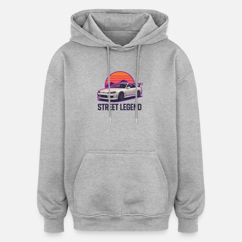Légende de la route Sunset Drift - Sweat à capuche oversize unisexe - gris chiné