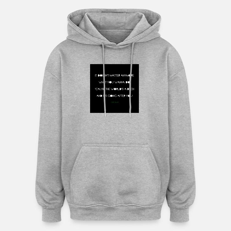 Chien du Monde - Sweat à capuche oversize unisexe - gris chiné