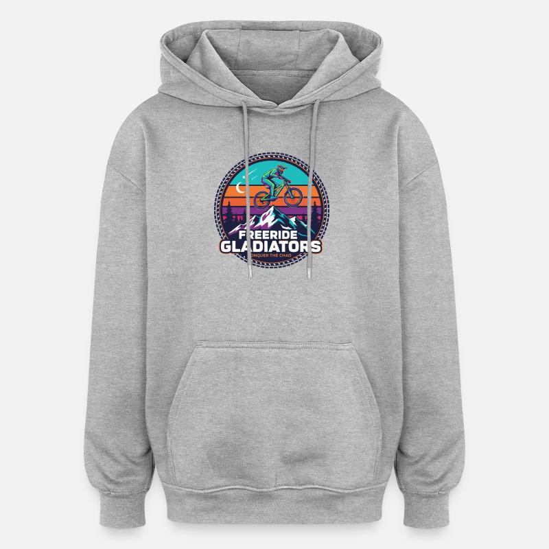 Freeride Gladiators Peak Fahrt - Oversized Unisex Hoodie - Grau meliert
