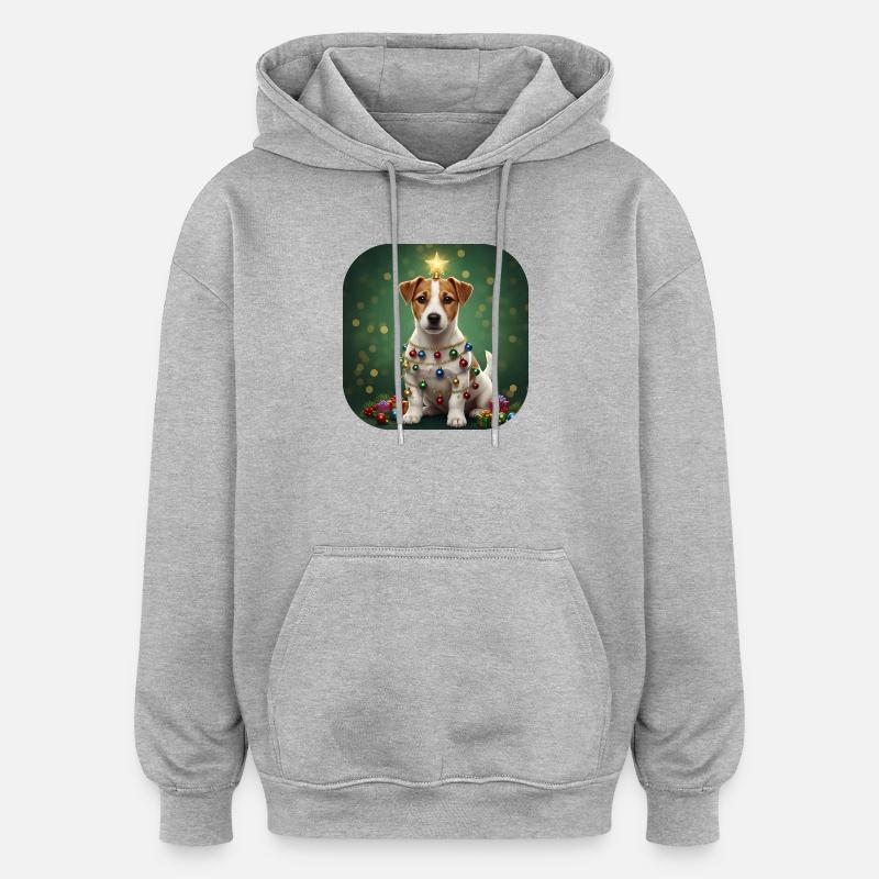 Petit étoilé enveloppé dans une guirlande - Sweat à capuche oversize unisexe - gris chiné