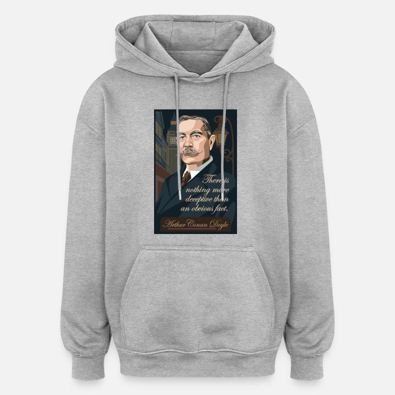 Arthur Conan Doyle - Sweat à capuche oversize unisexe - gris chiné