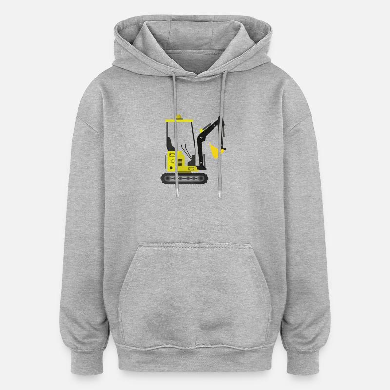 Excavatrice - Sweat à capuche oversize unisexe - gris chiné