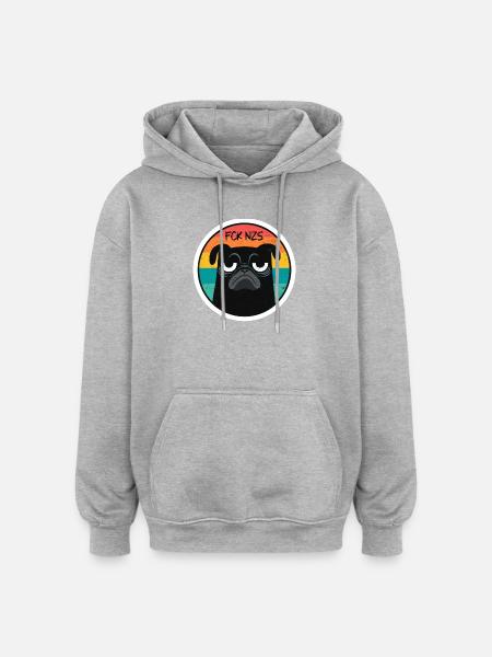 Art FCKNZS Dog Flag Politics Gift - Oversized Unisex Hoodie - heather grey