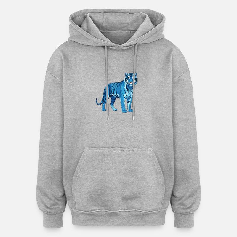Polygone géométrique de BlueTiger - Sweat à capuche oversize unisexe - gris chiné