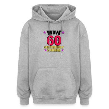 steht dir echt wunderbar - Oversized Unisex Hoodie - Grau meliert - Vorne - Noah (186cm)