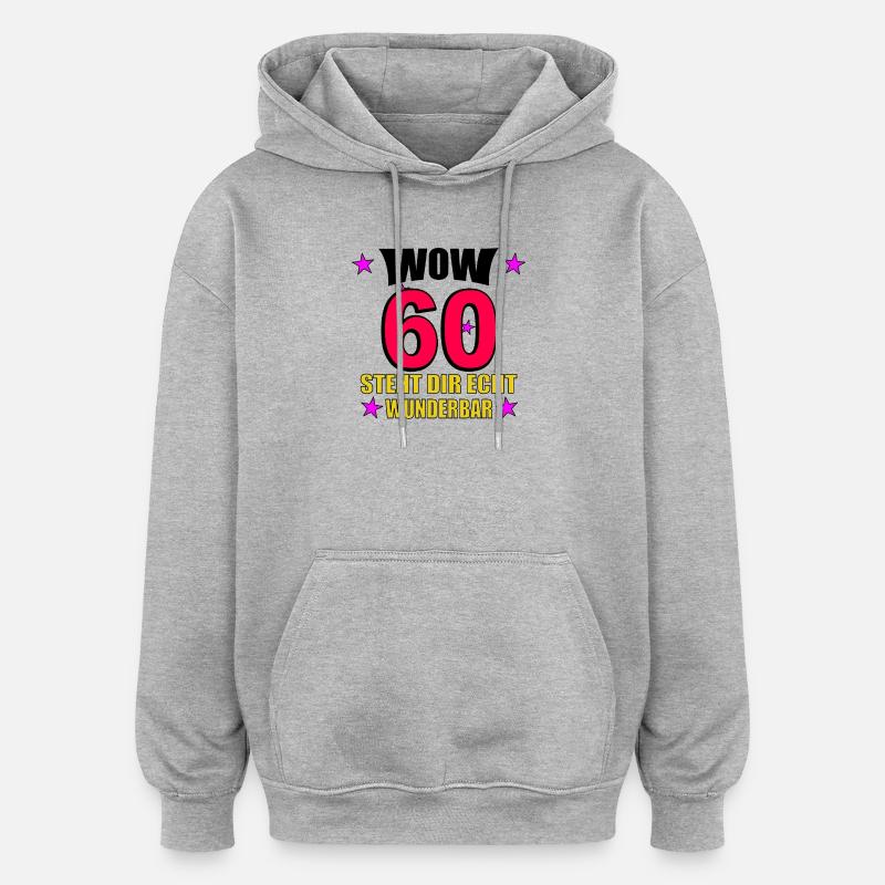 steht dir echt wunderbar - Oversized Unisex Hoodie - Grau meliert