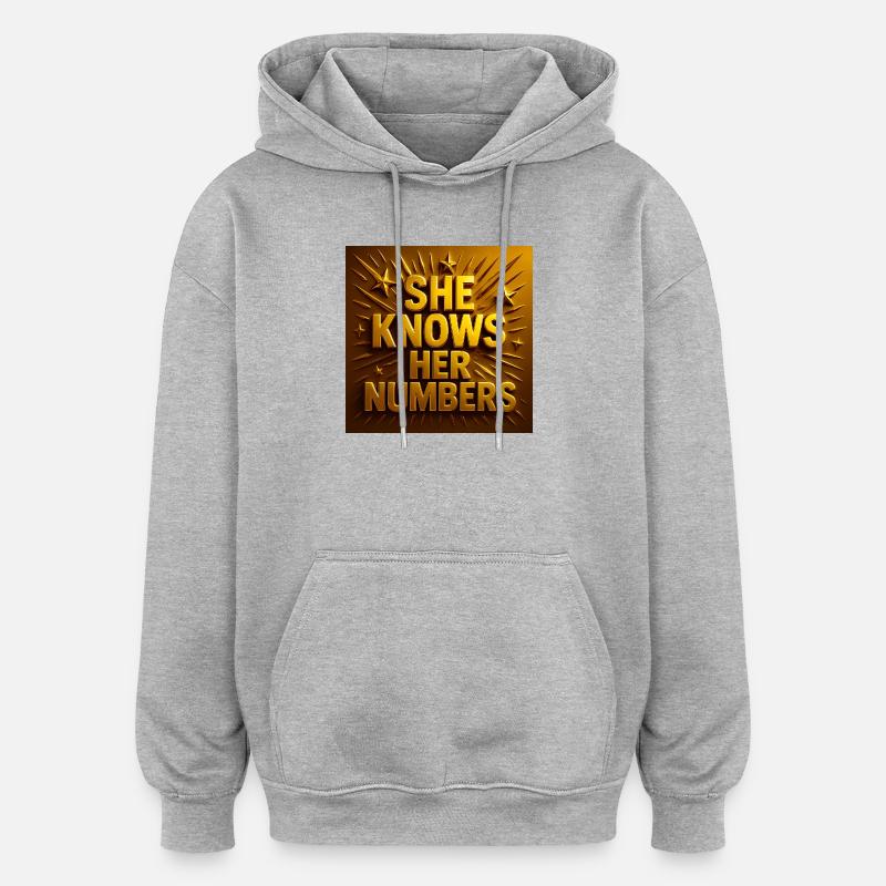 Elle connaît ses chiffres - Sweat à capuche oversize unisexe - gris chiné