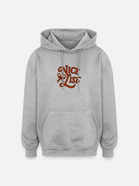 Nice List Weihnachten Zuckerstange - Oversized Unisex Hoodie - Grau meliert