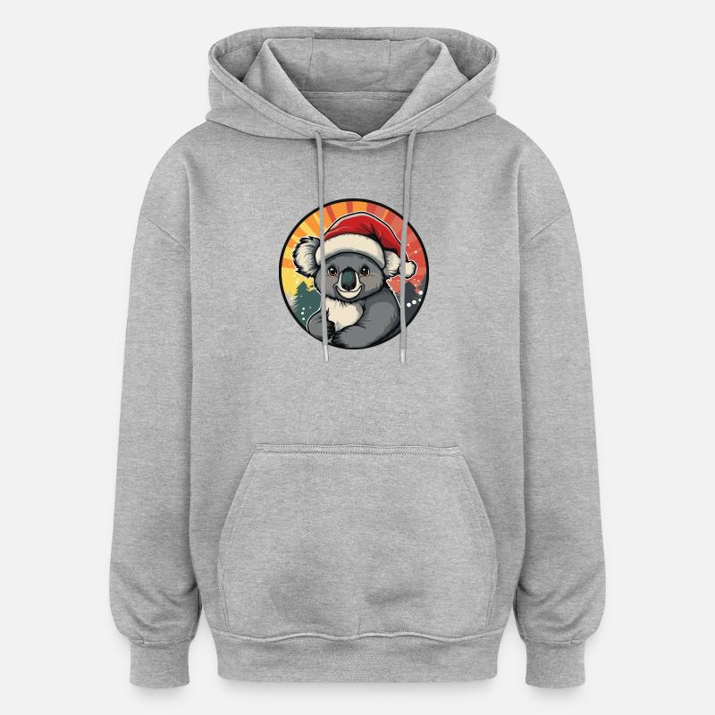 Collectionneur de Koala de Noël - Sweat à capuche oversize unisexe - gris chiné