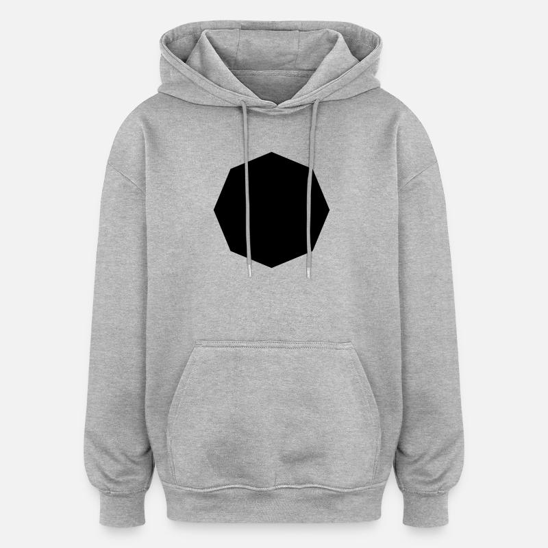 Achteck - Oversized Unisex Hoodie - Grau meliert