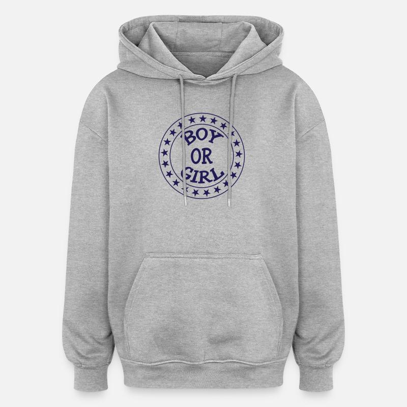 Junge oder Mädchen? Schwangerschaftsgeburt Schwanger - Oversized Unisex Hoodie - Grau meliert