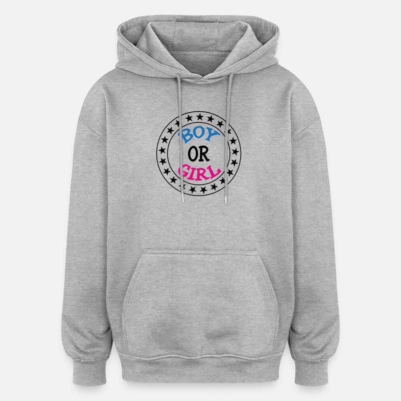 Junge oder Mädchen? Schwangerschaftsgeburt Schwanger - Oversized Unisex Hoodie - Grau meliert