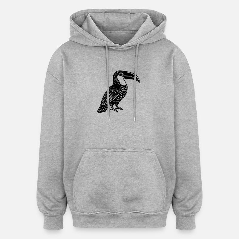 Toucan - Sweat à capuche oversize unisexe - gris chiné