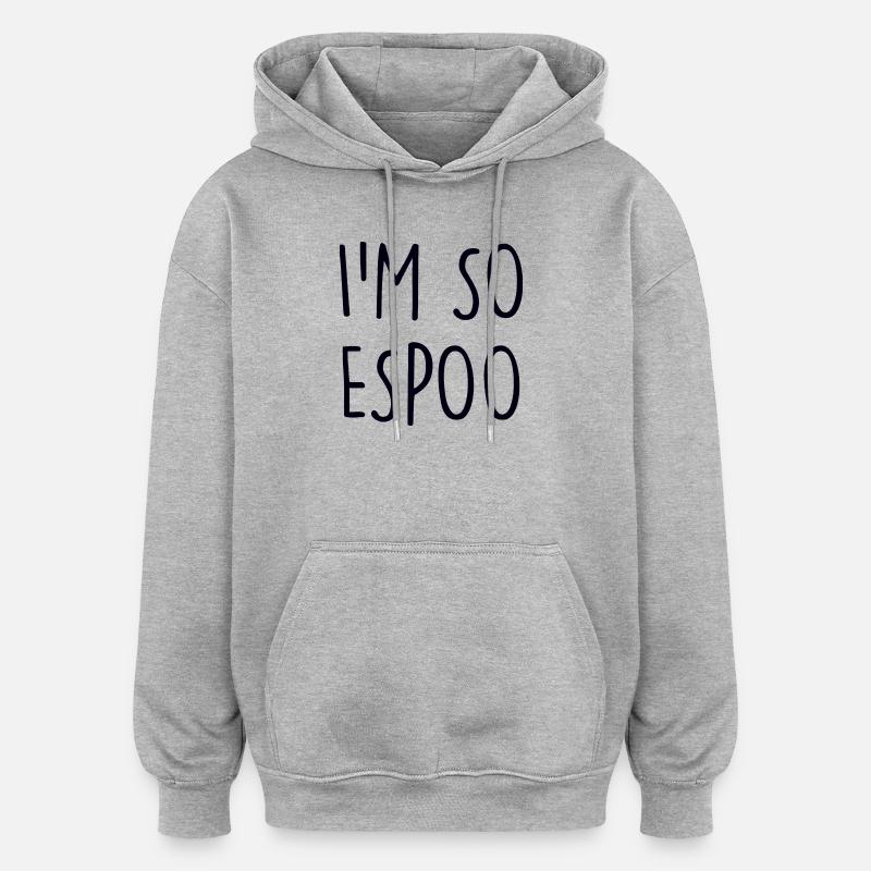 Espoo Finlande - Sweat à capuche oversize unisexe - gris chiné