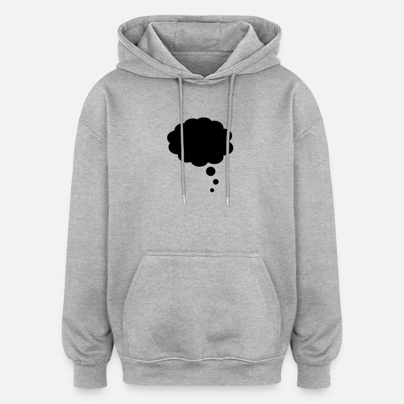 Bulle de pensée - Sweat à capuche oversize unisexe - gris chiné
