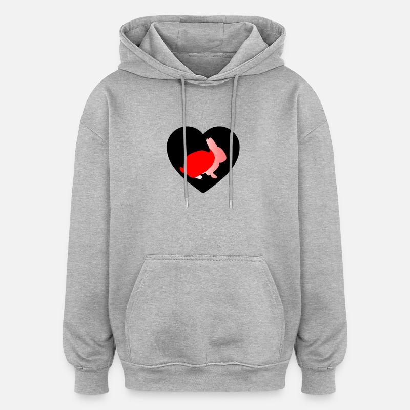 Lapin - Sweat à capuche oversize unisexe - gris chiné