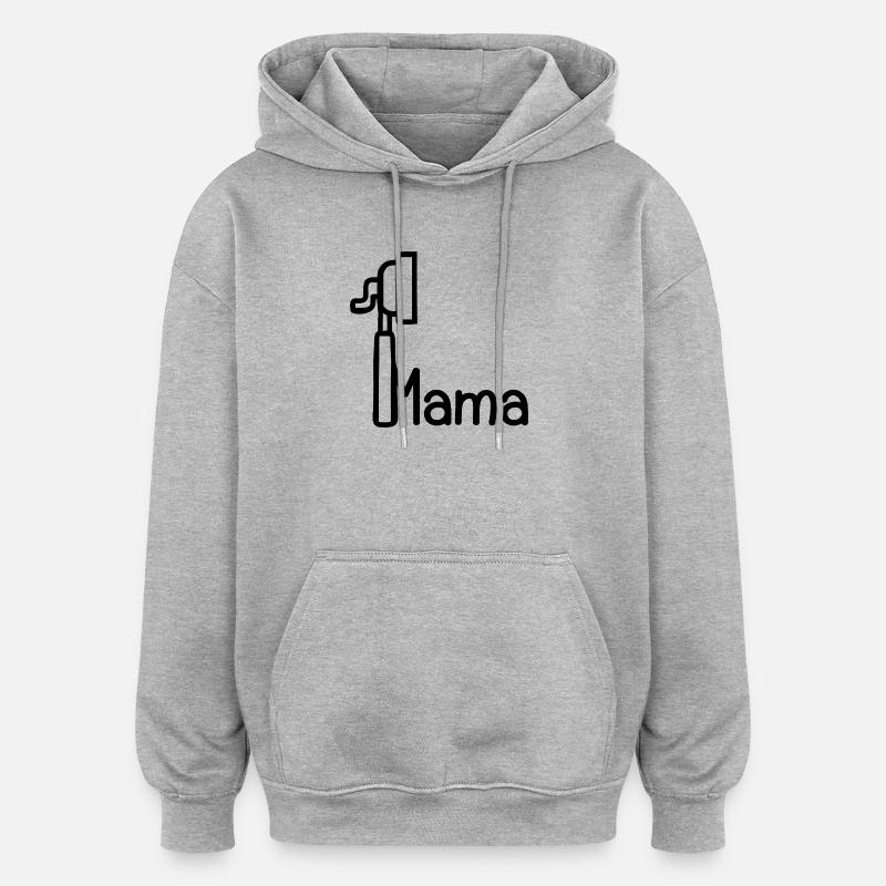 Machine à café Porte-filtre Mama - Sweat à capuche oversize unisexe - gris chiné