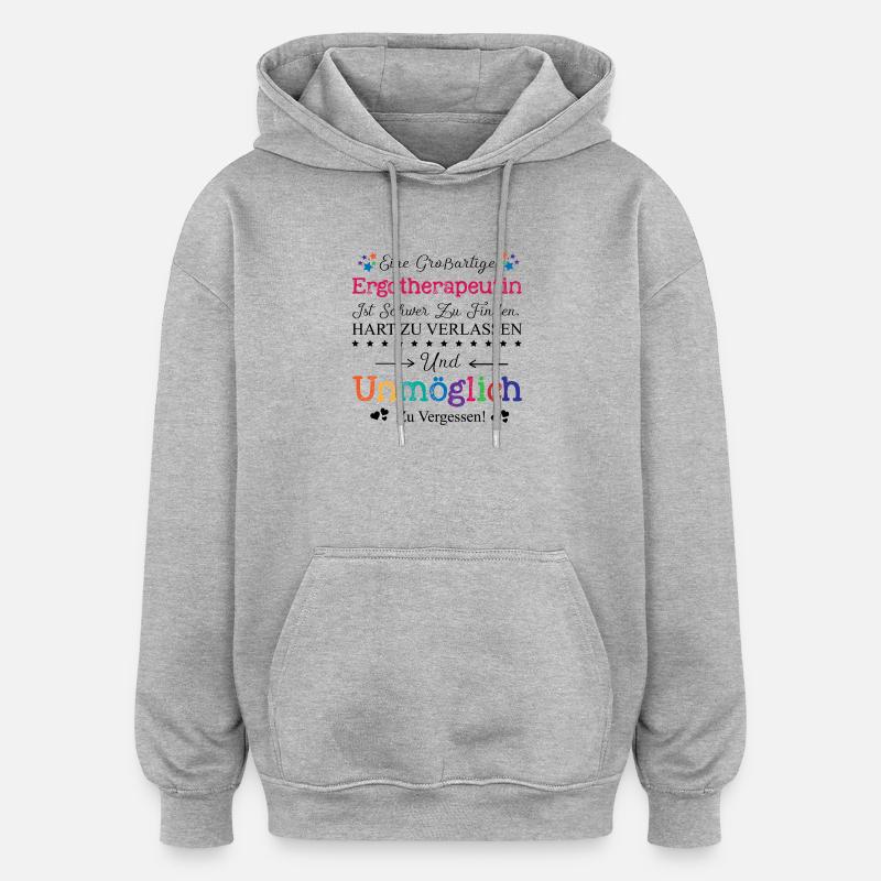 Adieu ergothérapeute Merci cadeau de dire - Sweat à capuche oversize unisexe - gris chiné
