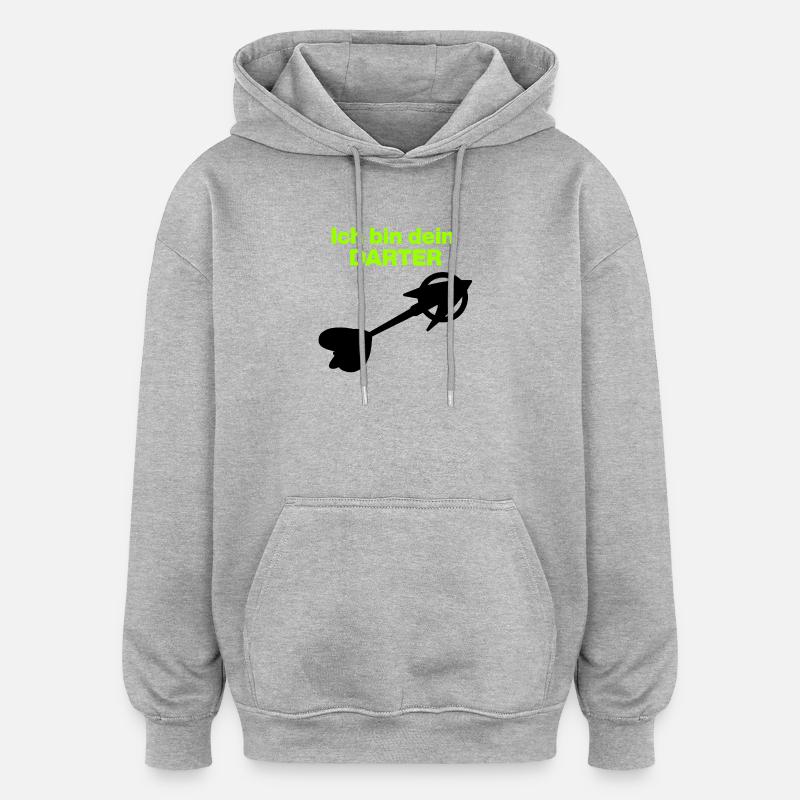 Ich bin dein Darter – Space Edition - Oversized Unisex Hoodie - Grau meliert