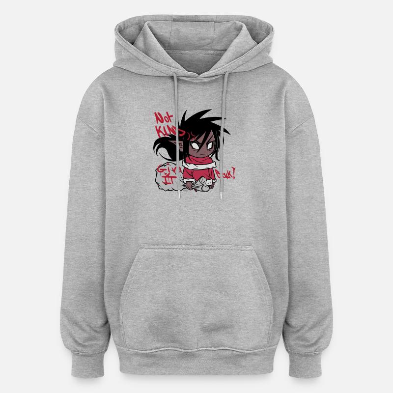 Chibi de Noël - Sweat à capuche oversize unisexe - gris chiné