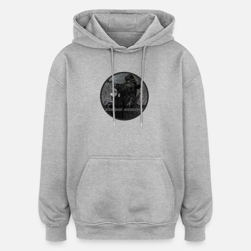 Moto à l’ancienne - Sweat à capuche oversize unisexe - gris chiné