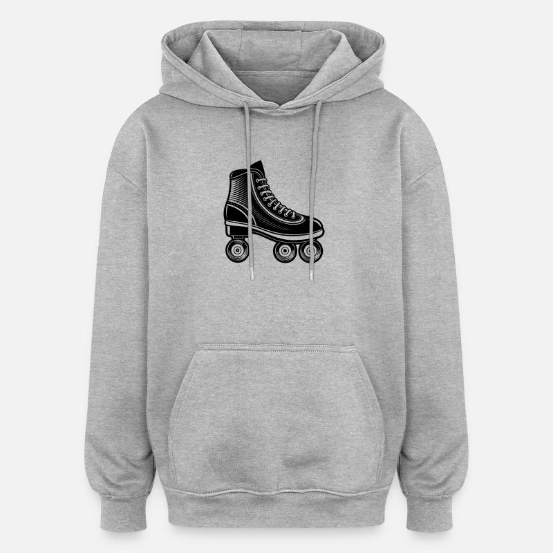 Patins à roulettes - Sweat à capuche oversize unisexe - gris chiné
