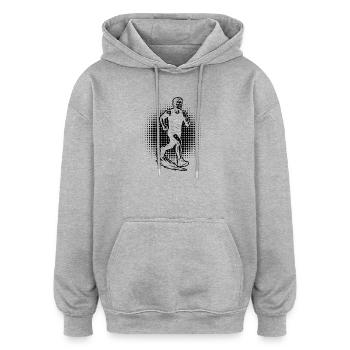 Running Fokus pur - Oversized Unisex Hoodie - Grau meliert - Vorne - Noah (186cm)