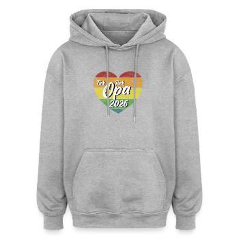 Tick Tack Opa 2026 werdender Uropa 2026 retro - Oversized Unisex Hoodie - Grau meliert - Vorne - Noah (186cm)