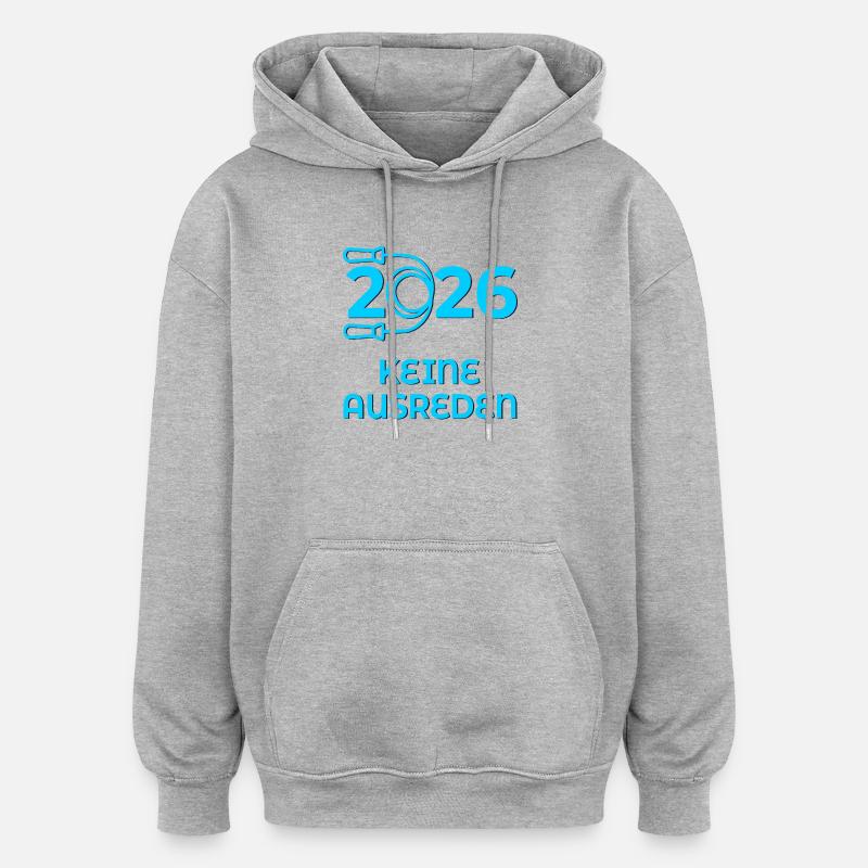 Pas d’excuses Sport 2026 - Sweat à capuche oversize unisexe - gris chiné