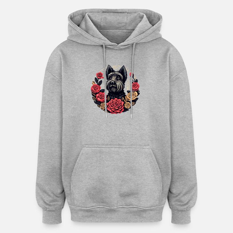 Cercle de la Rose Terrier - Sweat à capuche oversize unisexe - gris chiné