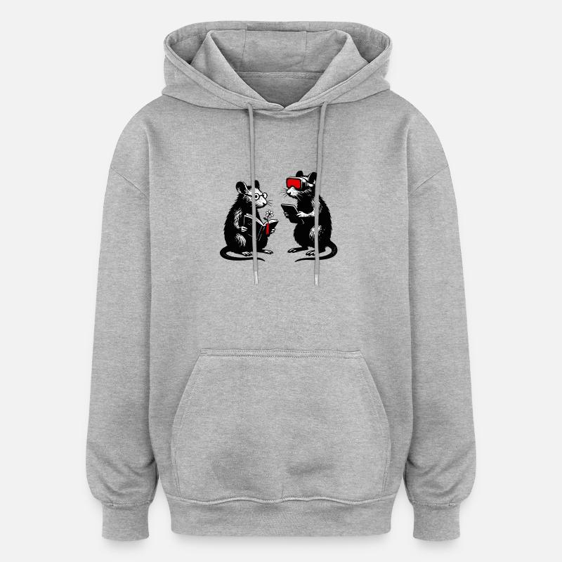 Leseratten im Tech Dialog VR - Oversized Unisex Hoodie - Grau meliert