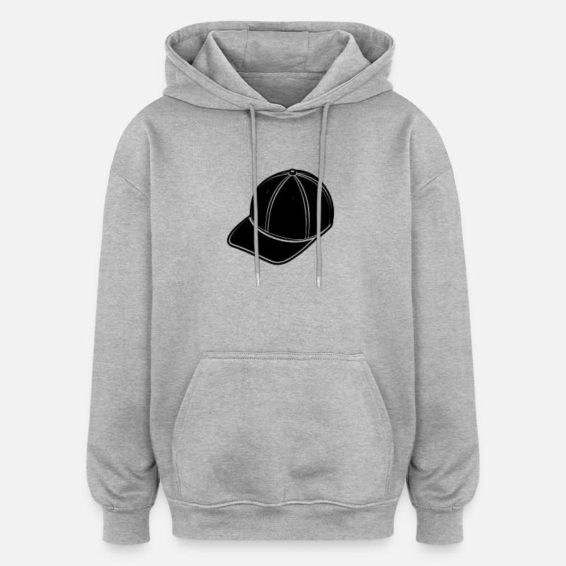 Casquette de rap - Sweat à capuche oversize unisexe - gris chiné