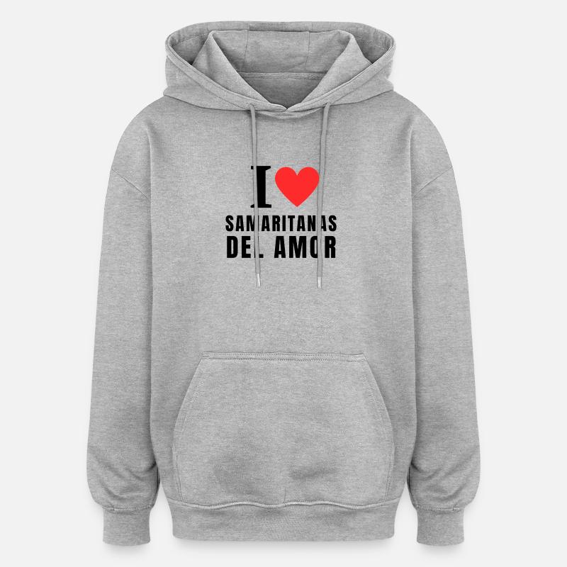 SAMARITAINS DE L’AMOUR - Sweat à capuche oversize unisexe - gris chiné
