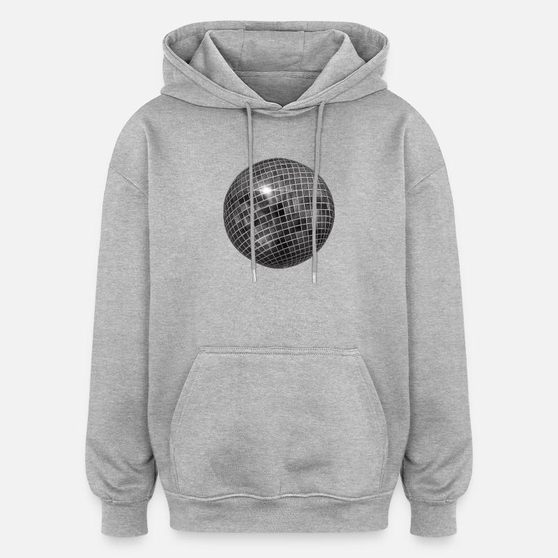 Sphère géométrique à paillettes - Sweat à capuche oversize unisexe - gris chiné
