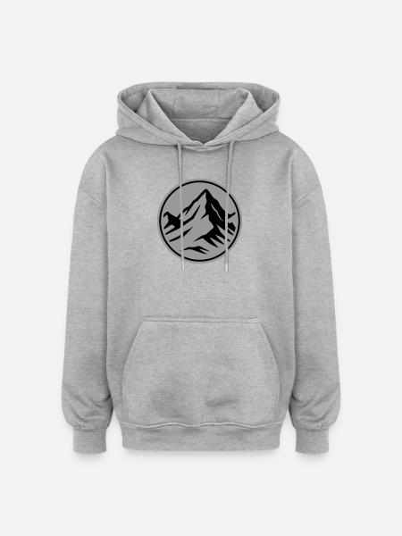Mountain icon summit - Oversized Unisex Hoodie - heather grey