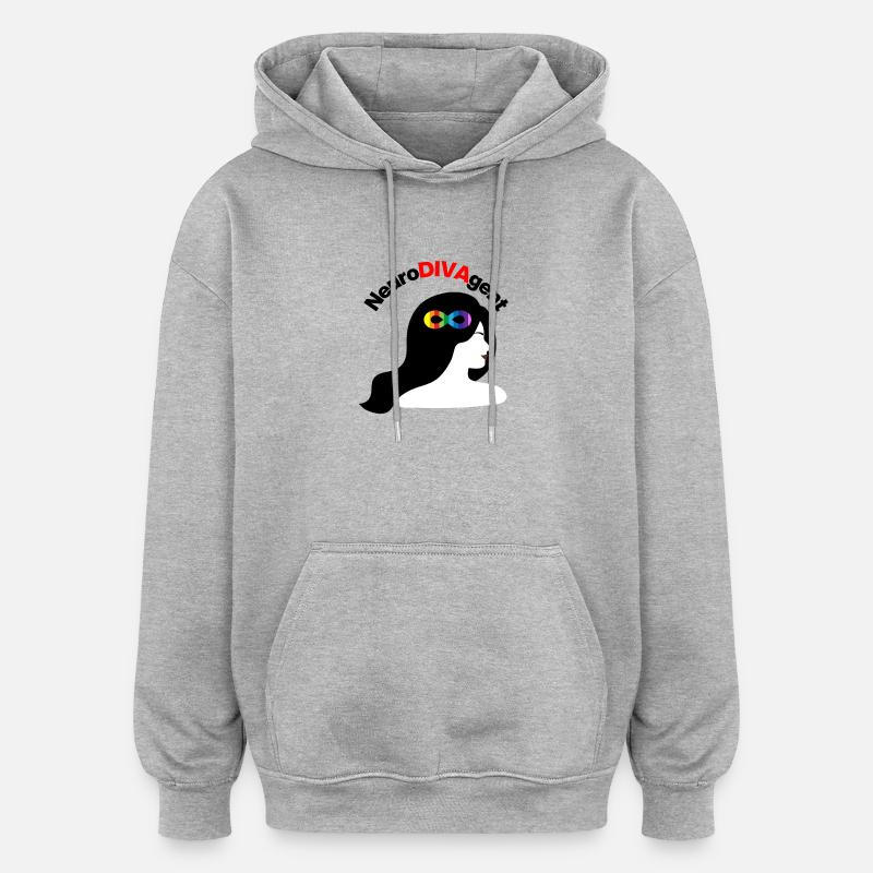 NeuroDivaGent en tant que superpouvoir, neurodivergente - Sweat à capuche oversize unisexe - gris chiné