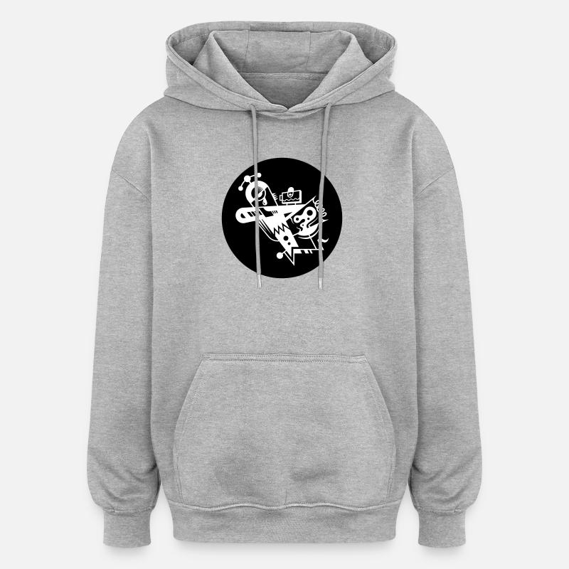 Fragment 81 - Sweat à capuche oversize unisexe - gris chiné